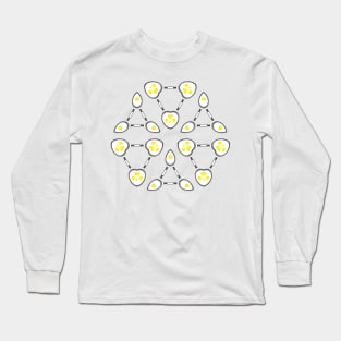 Abstract Techno Fried Eggs Long Sleeve T-Shirt